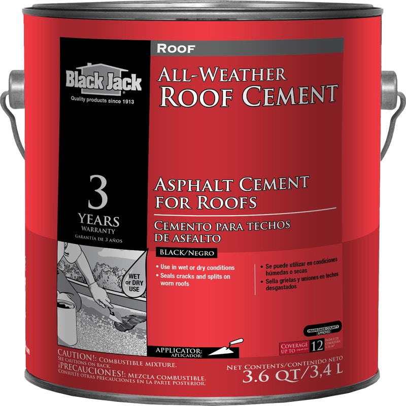 Black Jack Gloss Black Patching Cement All-Weather Roof Cement 3.6 qt