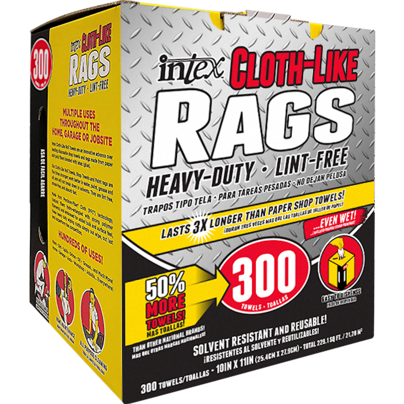 Intex Fiber Blend Wiping Rags 10 in. W X 11 in. L 300 pk