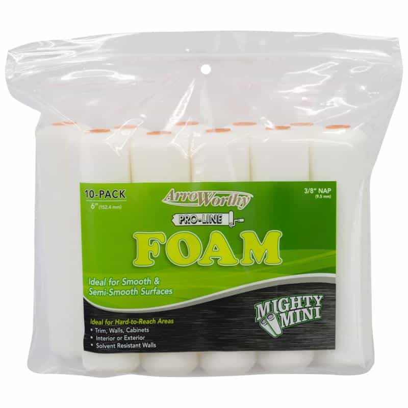 ArroWorthy Pro-Line Foam 6 in. W X 3/8 in. Mini Paint Roller Cover 10 pk