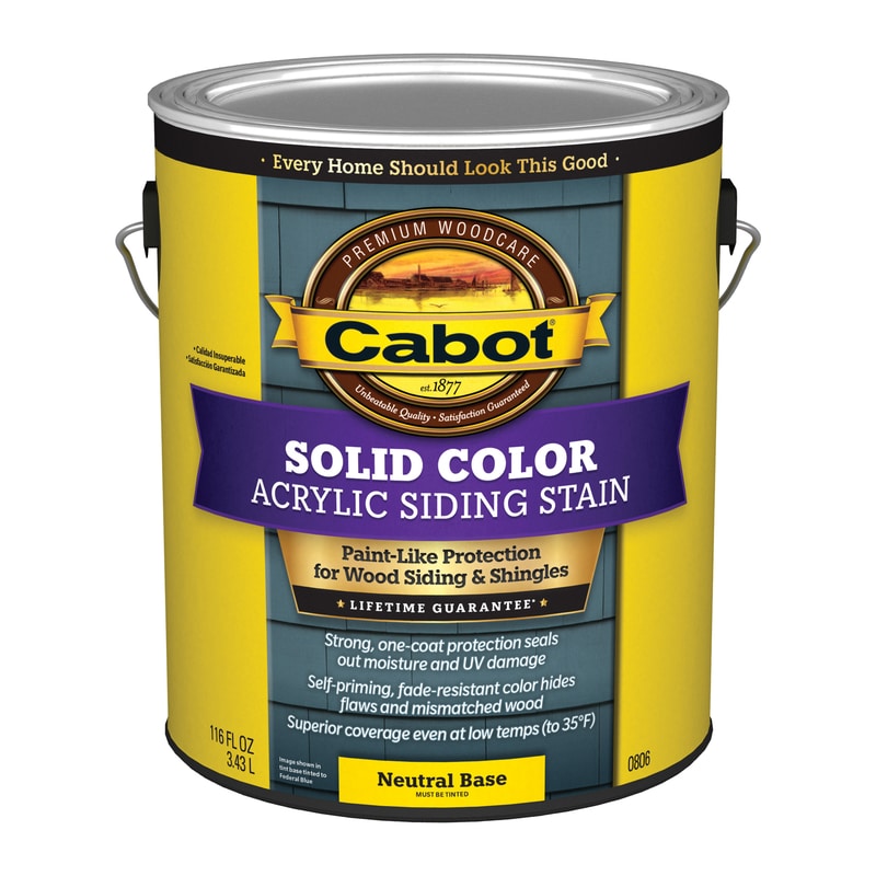 Cabot Solid Color Acrylic Siding Stain Solid Tintable Neutral Base Acrylic Siding Stain 1 gal