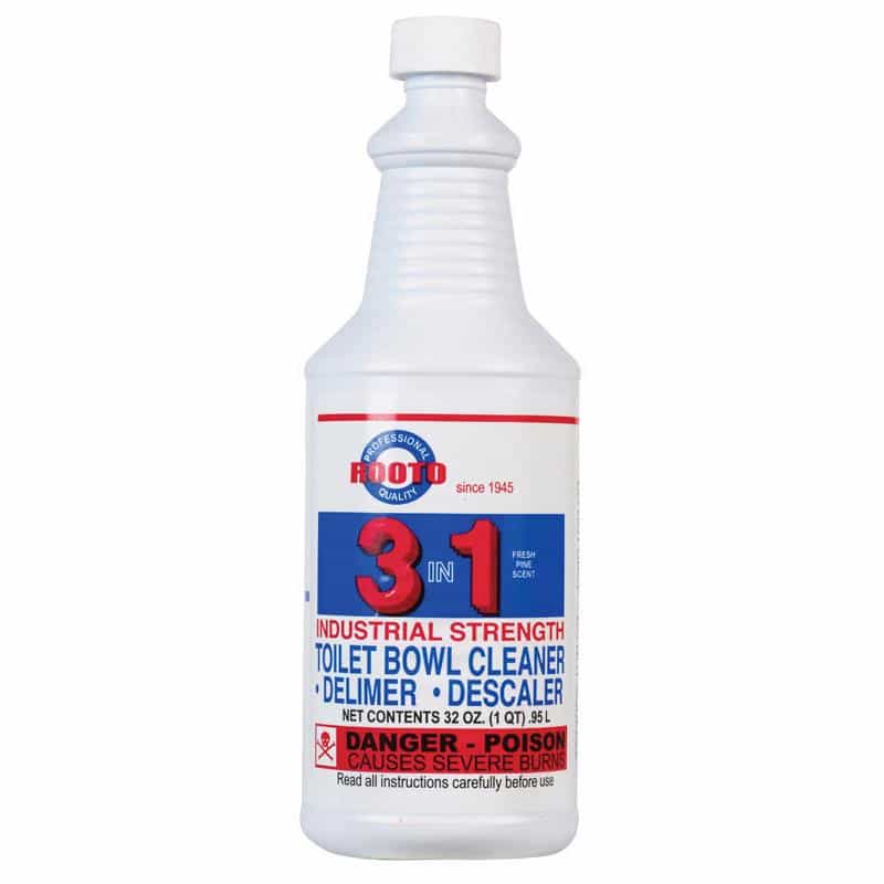 Rooto 3-in-1 Industrial Strength Fresh Pine Scent Toilet Bowl Cleaner and Delimer 32 oz Liquid