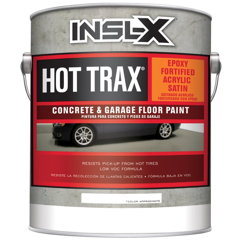 Insl-X Hot Trax Satin White Water-Based Acrylic Concrete & Garage Floor Paint 1 gal