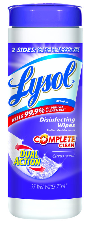Lysol Dual Action Citrus Scent Anitbacterial Disinfectant 35 ct 1 pk