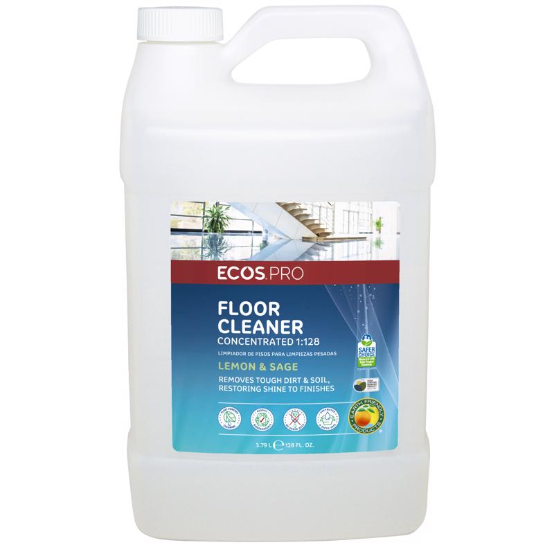 ECOS PRO Lemon Sage Scent Floor Cleaner Liquid 128 oz