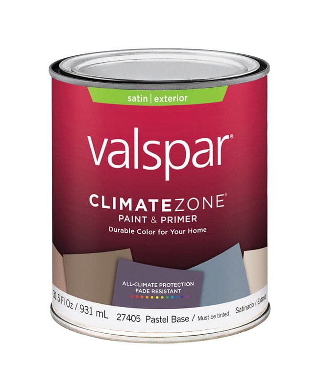 Valspar Climate Zone Satin Pastel Base Paint and Primer Exterior 1 qt