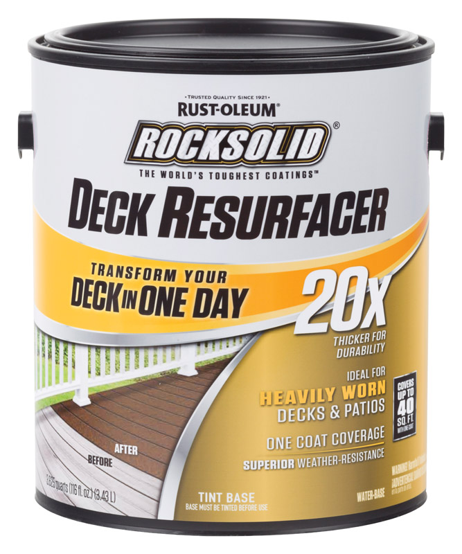 Rust-Oleum RockSolid 20X Deck Resurfacer Semi-Transparent Tintable Tint Base Water-Based Acrylic Dec