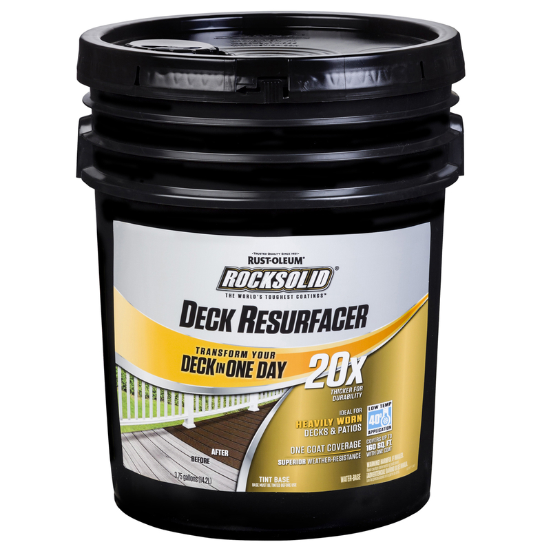 Rust-Oleum RockSolid 20X Deck Resurfacer Solid Tintable Tint Base Water-Based Acrylic Deck Resurface