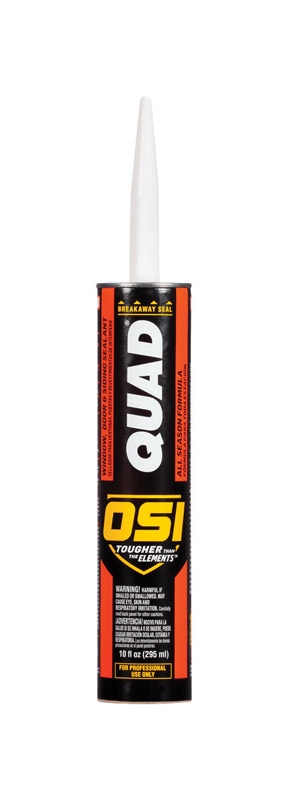 OSI Quad White Elastomeric Polymers Door, Siding and Window Sealant 10 oz
