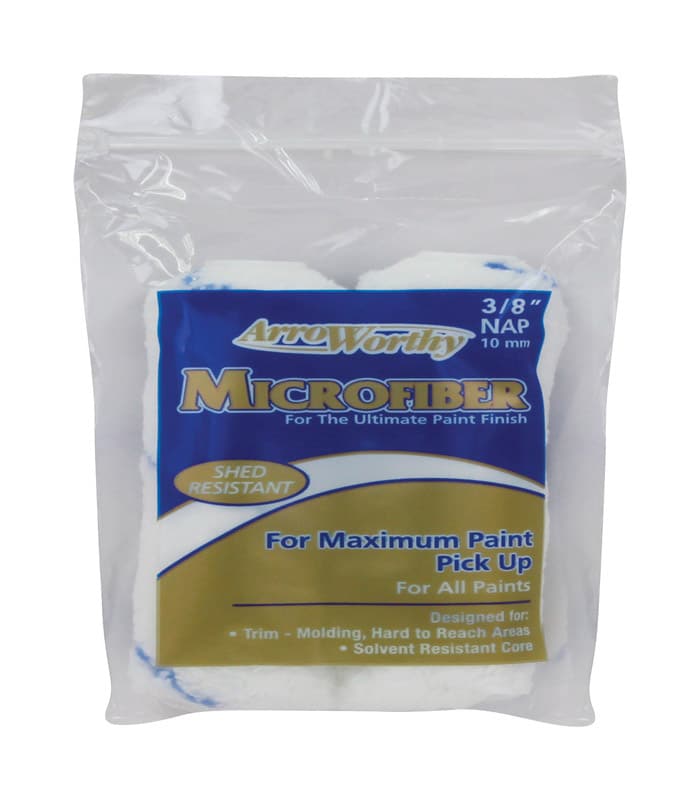 Arroworthy Microfiber 4 in. W X 3/8 in. Mini Paint Roller Cover 2 pk