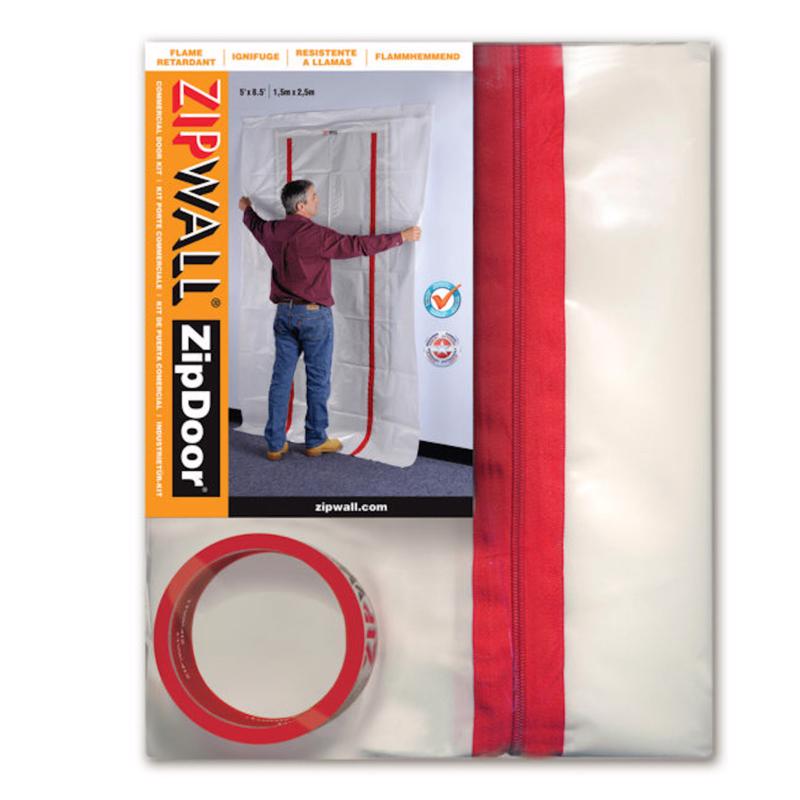 Zipwall 5 ft. W X 8.5 ft. L X 4 mil Plastic Door Kit 1 pk