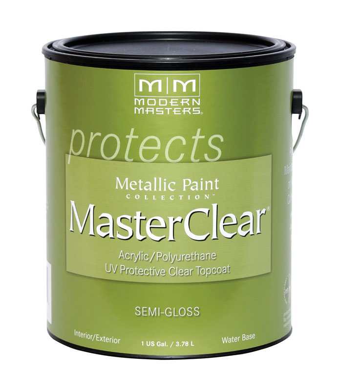Modern Masters MasterClear Semi-Gloss Clear Water-Based Protective Coating Exterior and Interior 1 g