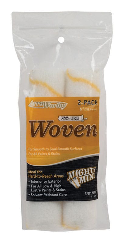 Arroworthy ProLine Woven 6.5 in. W X 3/8 in. Mini Paint Roller Cover 2 pk