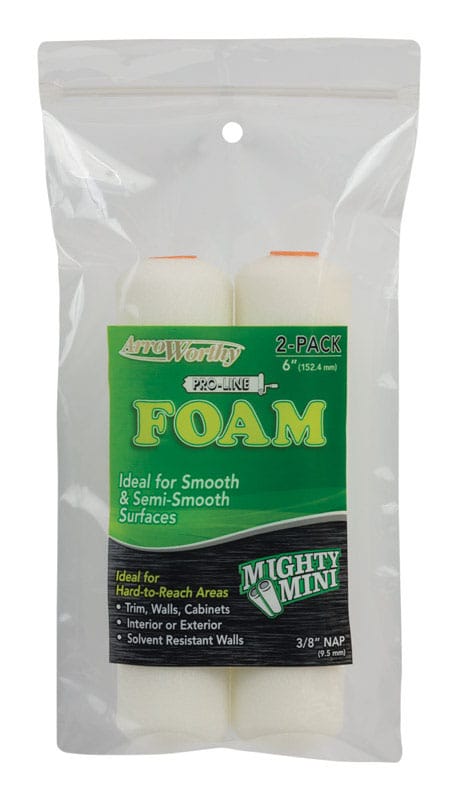 Arroworthy ProLine Foam 6.5 in. W X 3/8 in. Mini Paint Roller Cover 2 pk