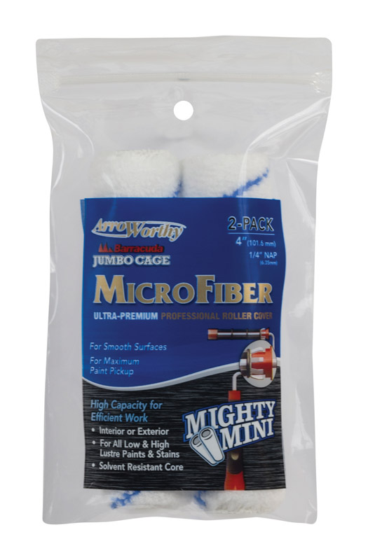Arroworthy Barracuda Microfiber 4 in. W X 1/4 in. Jumbo Paint Roller Cover 2 pk