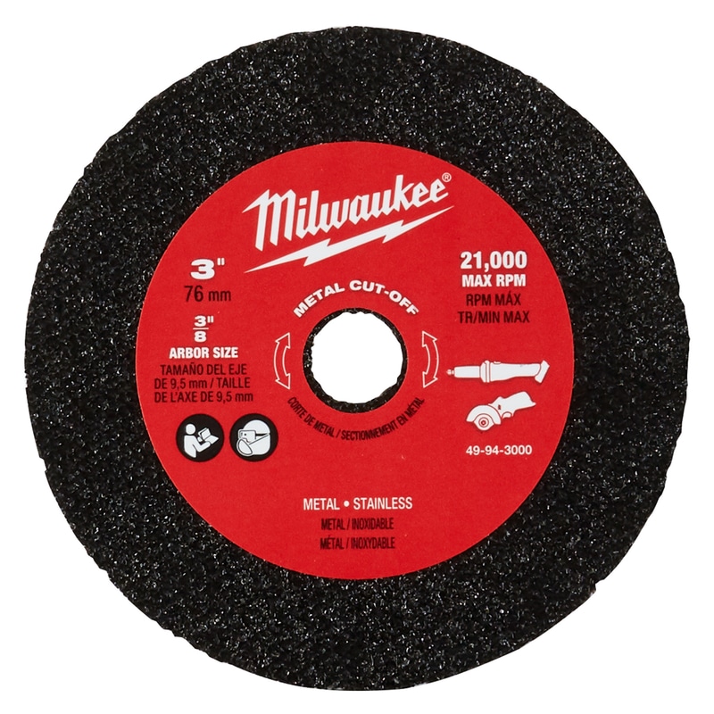 Milwaukee 3 in. D X 3/8 in. Metal Cut-Off Wheel 3 pc