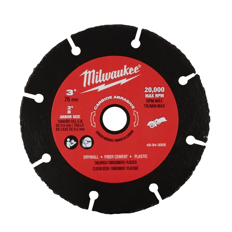 Milwaukee 3 in. D X 3/8 in. Carbide Abrasive Cut-Off Blade 1 pc