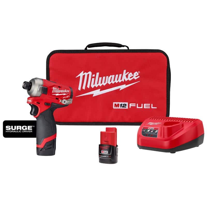 Milwaukee M12 FUEL SURGE 12 V 1/4 in. Cordless Brushless Hydraulic Impact Driver Kit (Battery & Char