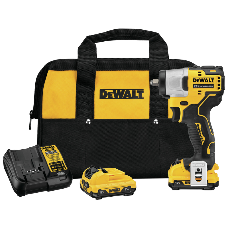 DEWALT 12 V 3/8 in. Cordless Brushless Impact Wrench Kit (Battery & Charger)