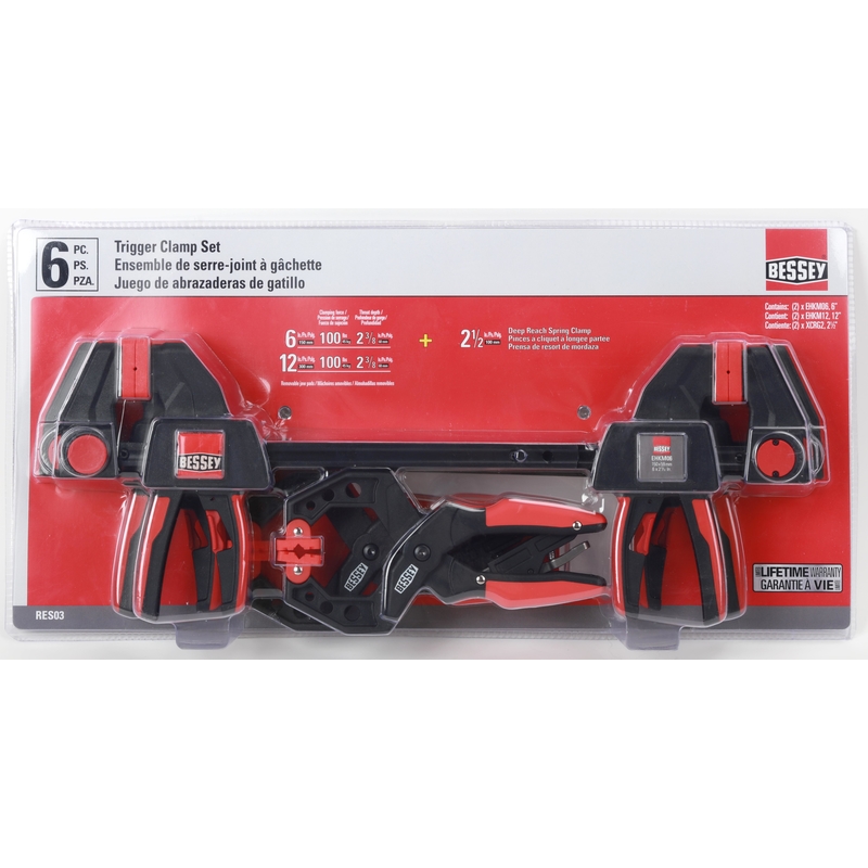 Bessey Trigger and Spring Combination Clamp Set 6 pc