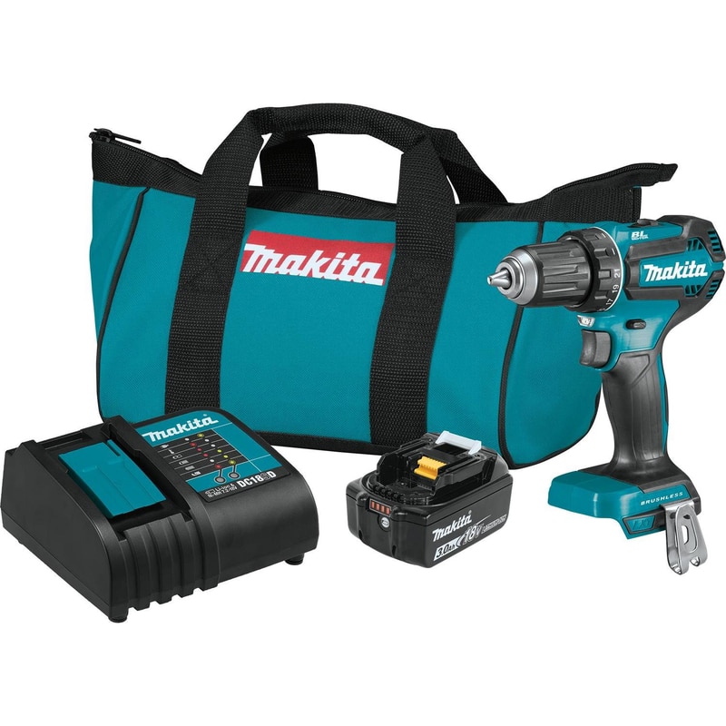 Makita LXT 18 V 1/2 in. Brushless Cordless Drill Kit (Battery & Charger)