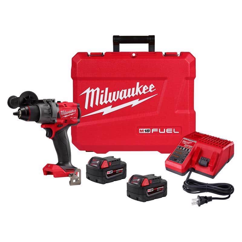 Milwaukee M18 FUEL 18 V 1/2 in. Brushless Cordless Hammer Drill Kit (Battery & Charger)