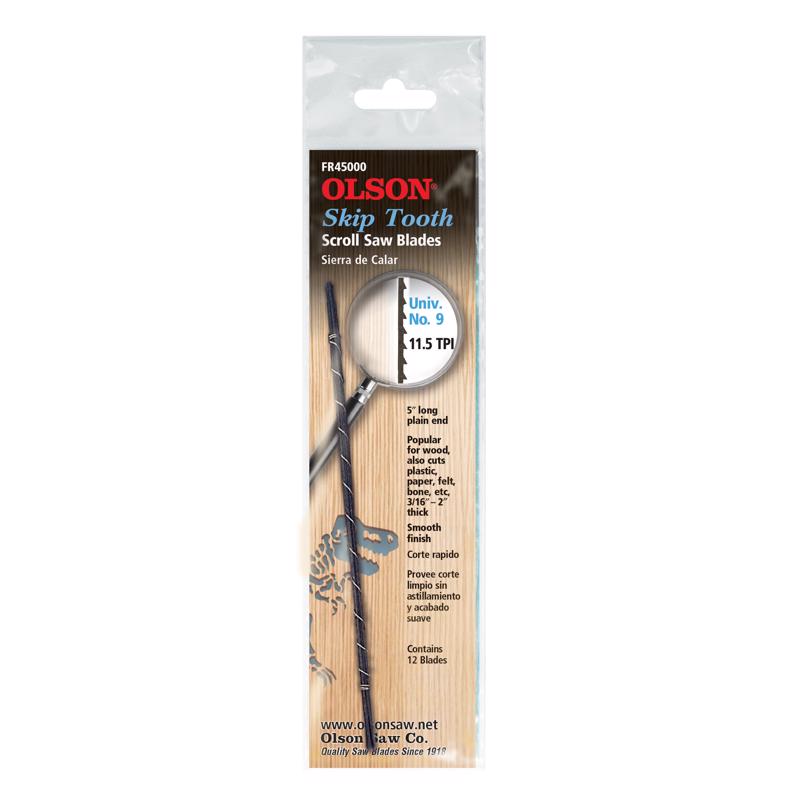 Olson 5 in. Carbon Steel Scroll Saw Blade 11.5 TPI 12 pk