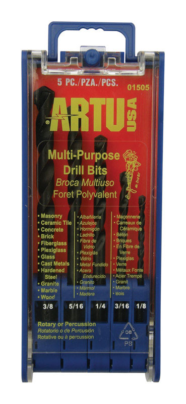 ARTU Tungsten Carbide Tipped Drill Bit Set 5 pc