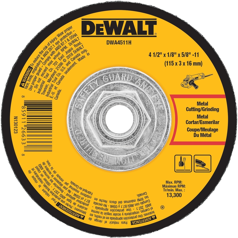 DeWalt 4-1/2 in. D X 5/8 in. Metal Grinding Wheel