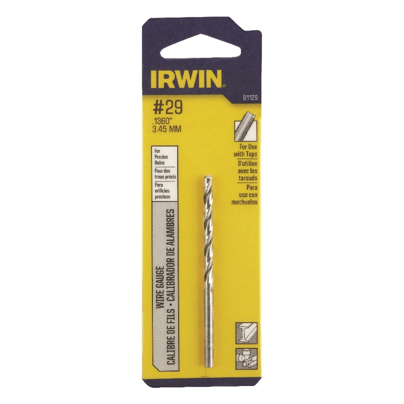 Irwin #29 X 2-7/8 in. L High Speed Steel Wire Gauge Bit 1 pc