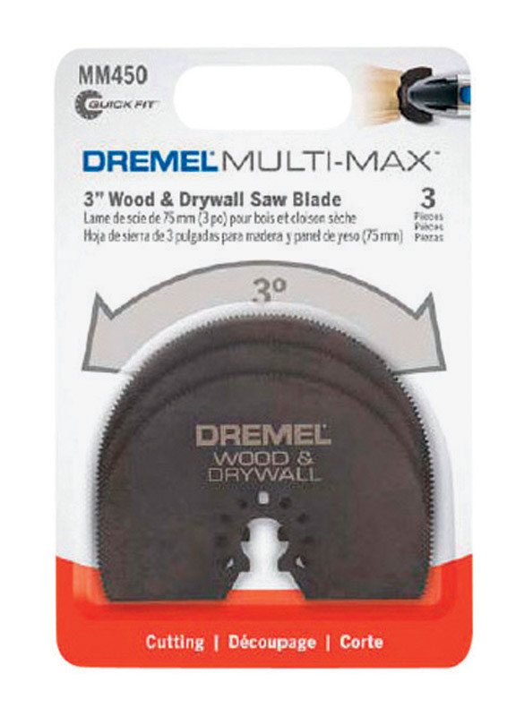 Dremel Multi-Max 3.5 in. X 3 in. L Steel Half-Moon Oscillating Blade Set 3 pk