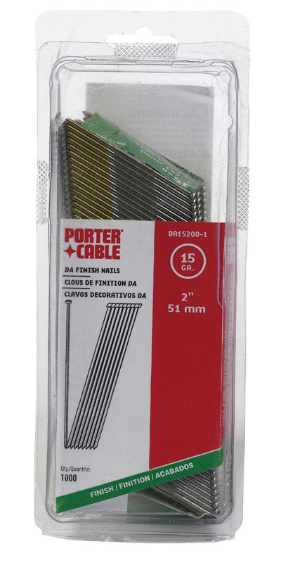 Porter Cable 2 in. 15 Ga. Angled Strip Bright Finish Nails 34 deg 1,000 pk
