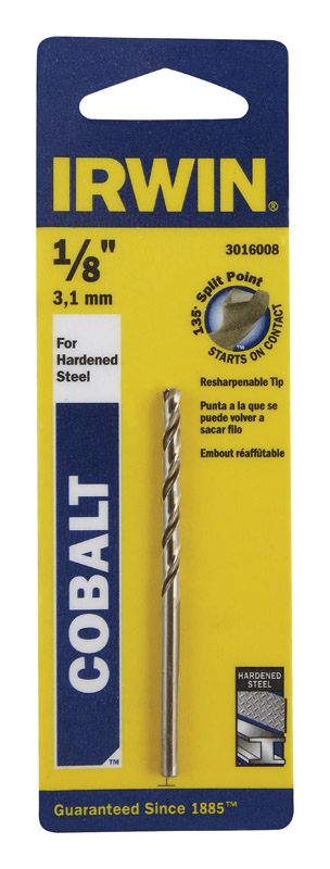 Irwin 1/8 in. X 2-3/4 in. L Cobalt Alloy Steel Drill Bit 1 pc