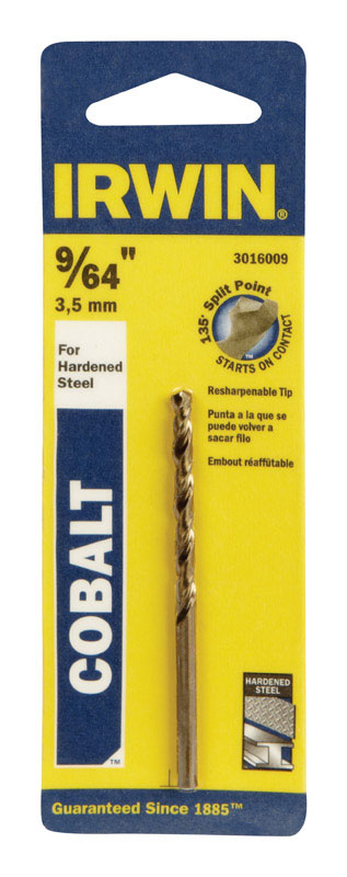 Irwin 9/64 in. X 2-7/8 in. L Cobalt Alloy Steel Drill Bit 1 pc