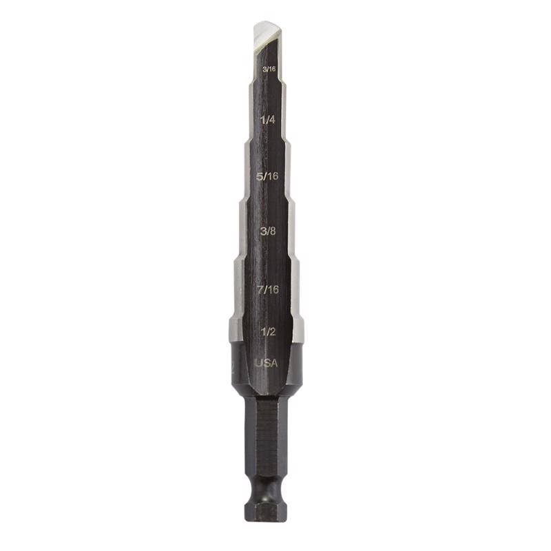 Irwin Unibit 3/16 to 1/2 in. X 6 in. L High Speed Steel Step Drill Bit 1 pc