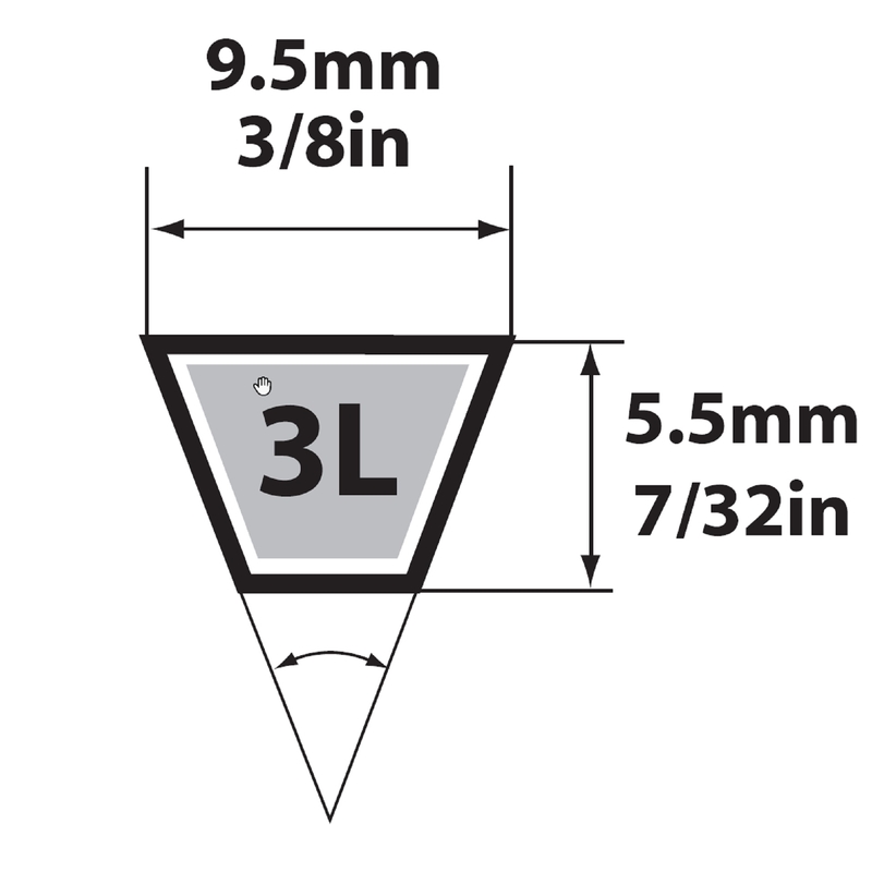 Mitsuboshi FHP 3L320 General Utility V-Belt 0.38 in. W X 32 in. L For Fractional Horsepower Motors
