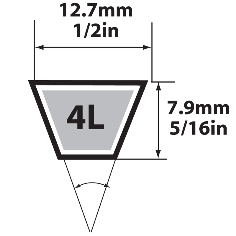 Mitsuboshi FHP 4L760 General Utility V-Belt 0.5 in. W X 76 in. L For Fractional Horsepower Motors