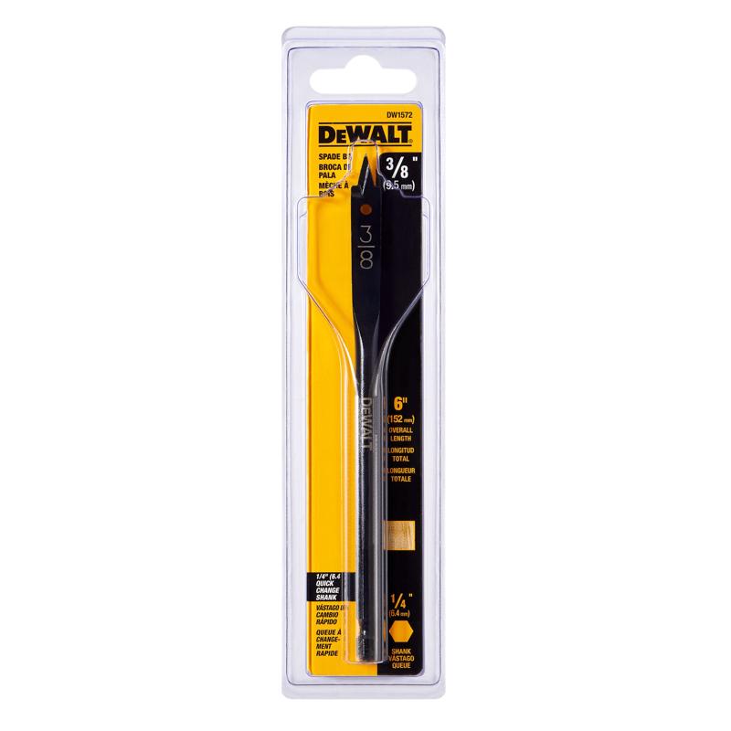 DeWalt 3/8 in. X 6 in. L Carbon Steel Spade Bit 1 pk