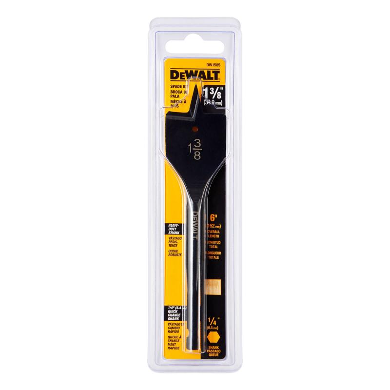 DeWalt 1-3/8 in. X 6 in. L Carbon Steel Spade Bit 1 pk