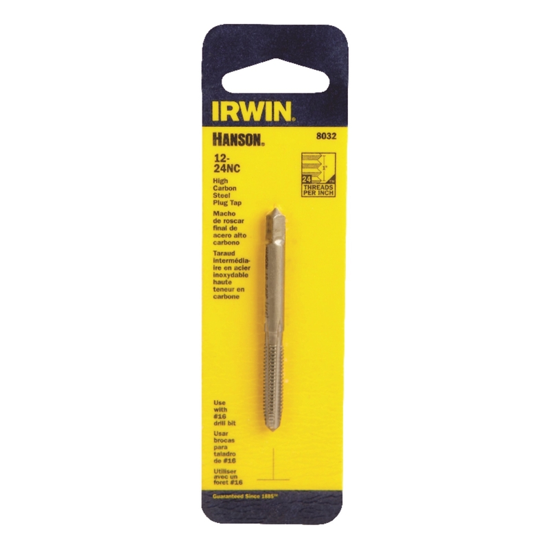 Irwin Hanson High Carbon Steel SAE Plug Tap 12-24 1 pc
