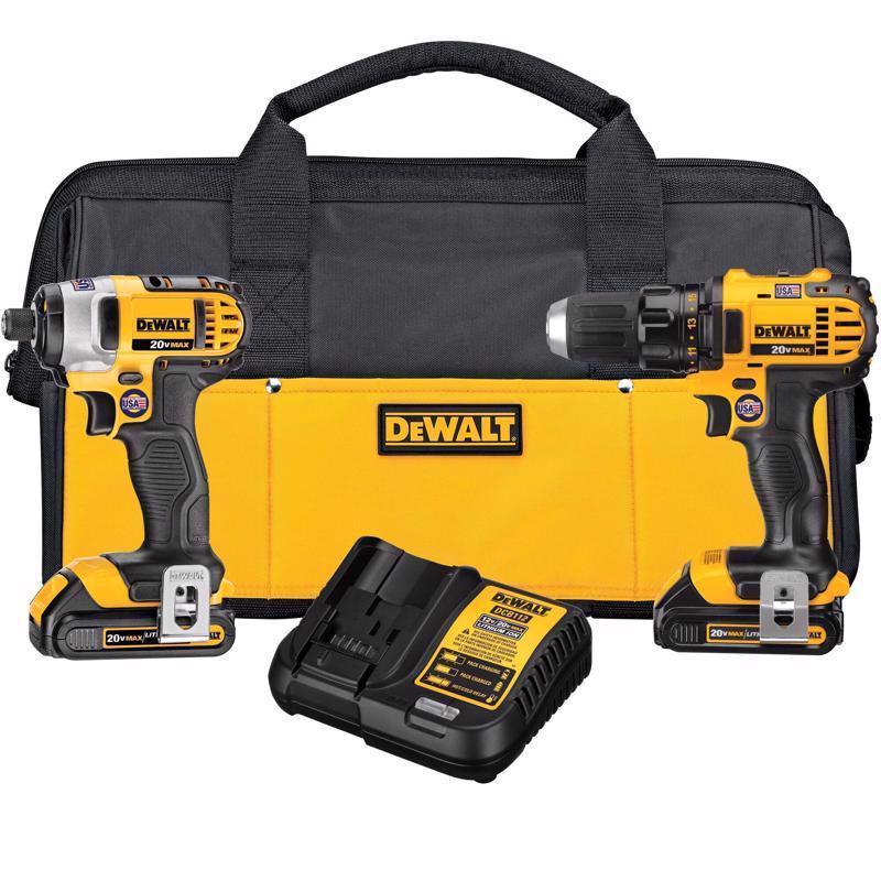 DEWALT 20V MAX Cordless Brushed 2 Tool Combo Kit