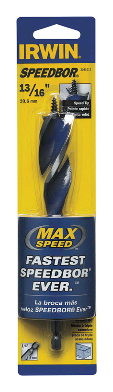 Irwin Speedbor 13/16 in. X 6 in. L Carbon Steel Wood Boring Bit 1 pc