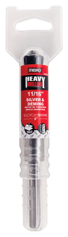 MIBRO 11/16 in. X 6 in. L High Speed Steel Silver and Deming Drill Bit 1 pc