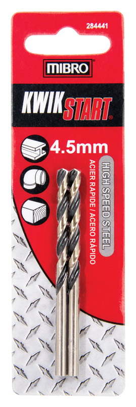 MIBRO 4.5 mm X 3-3/8 in. L High Speed Steel Metric Drill Bit Set 2 pc
