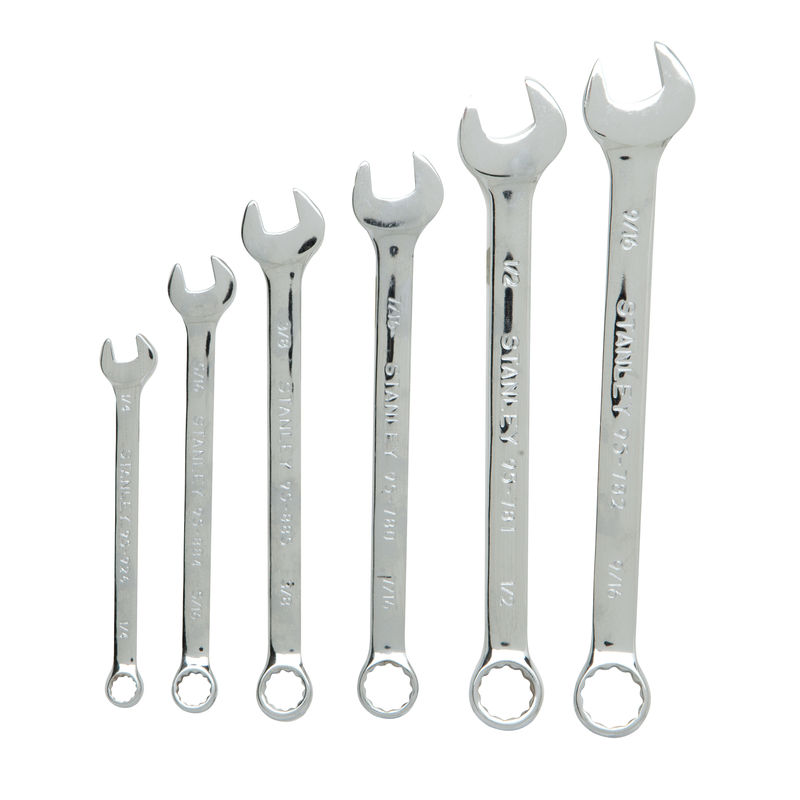 Stanley SAE Wrench Set Assorted in. L 6 pc