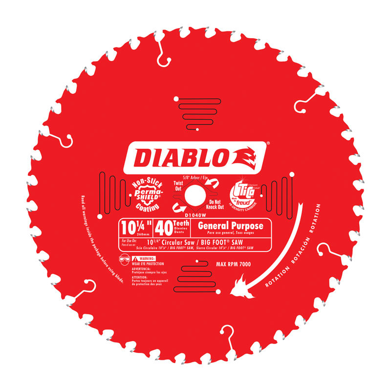 Diablo 10-1/4 in. D X 5/8 in. Carbide Circular Saw Blade 40 teeth 1 pk