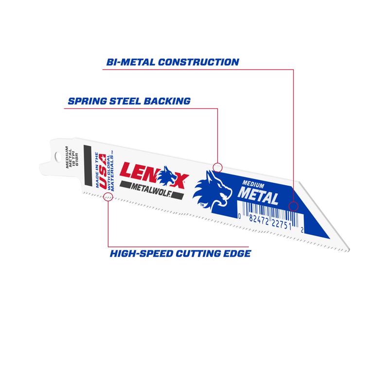 LENOX METALWOLF 6 in. Bi-Metal WAVE EDGE Reciprocating Saw Blade 18 TPI 1 blade