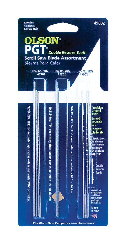 Olson PGT 5 in. Carbon Steel Scroll Saw Blade 2 TPI 18 pk