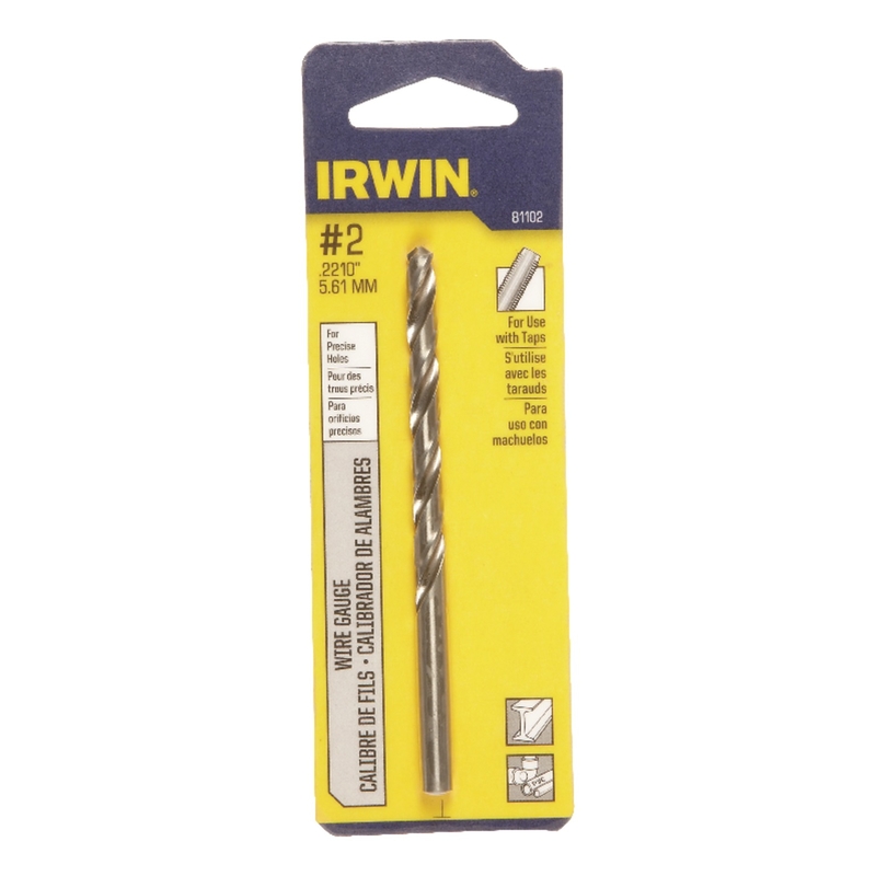 Irwin #2 X 3-7/8 in. L High Speed Steel Wire Gauge Bit 1 pc