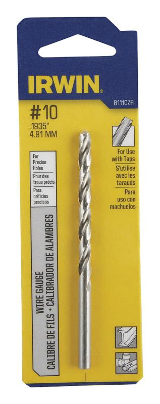 Irwin #10 X 3-5/8 in. L High Speed Steel Wire Gauge Bit 1 pc