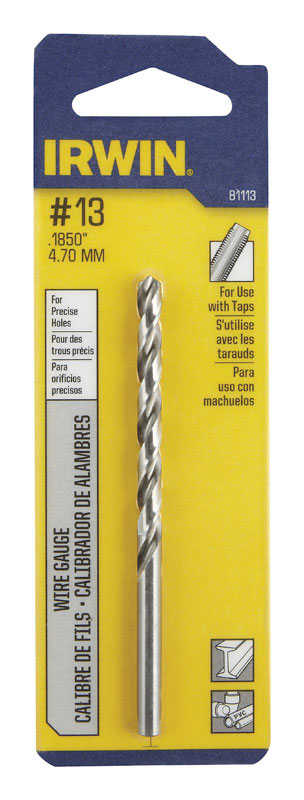Irwin #13 X 3-1/2 in. L High Speed Steel Wire Gauge Bit 1 pc